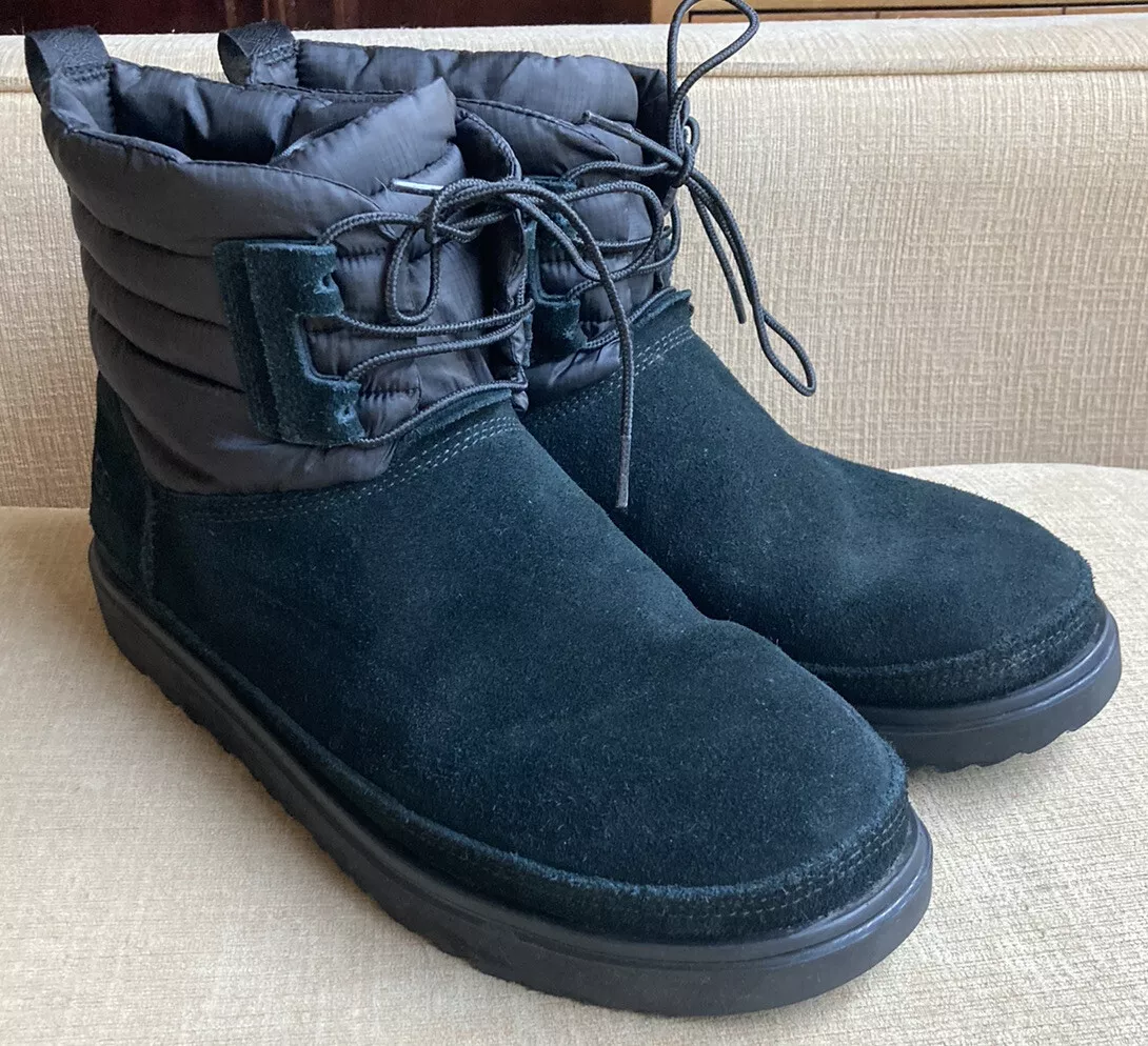 Men’s 11 Black UGG Classic Mini Lace-Up Weather Boot 1120849 Boots 3M Thinsulate