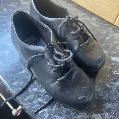 1st Position Child's Black Jazz/tap Shoes Size 10 UK - Main Image