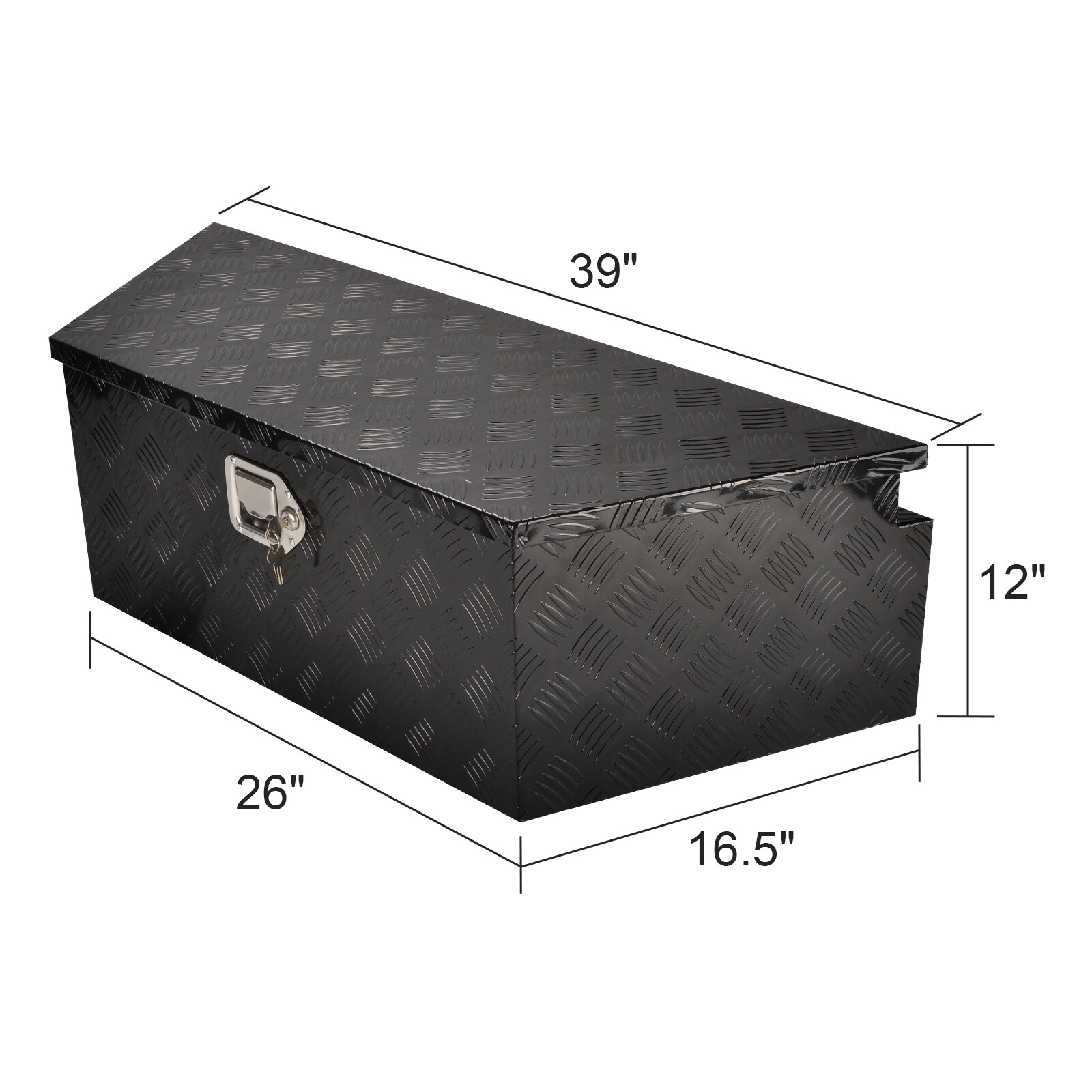 39x16.5x12 Inch Aluminum Trailer Tongue Tool Box Truck Bed Pickup Storage Box
