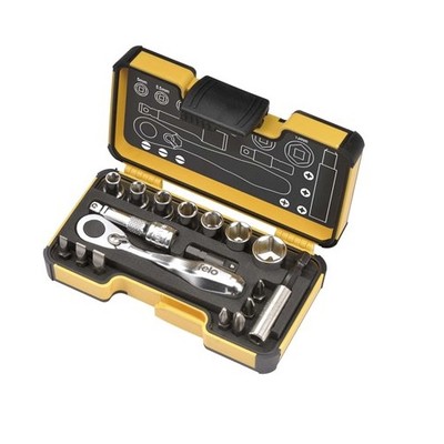 Felo XS 18, 057 718 06 Toolbox w/ Ratchet, Sockets, Slotted, Phillips & Pozi Bit