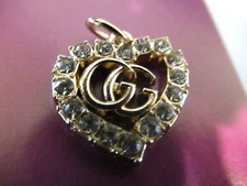 GUCCI  ZIP PULL   22X20MM gold tone,  RHINESTONES THIS IS FOR 1 heart