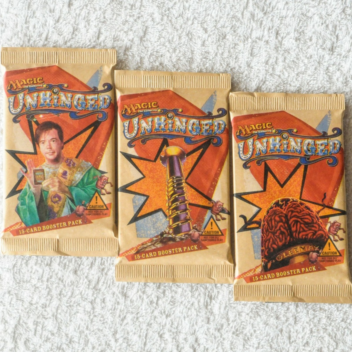 unhinged booster box Magic the Gathering Pack 15 Cards by Magic: the Gathering Toys & Games wacky parody cards to unleash upon your opponents Opening an Unglued Booster Pack