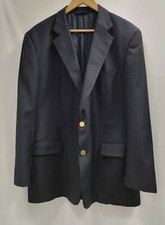 Brooks Brothers Loro Piana Super 110s 46R Navy Gold Button Wool Sport Coat Italy