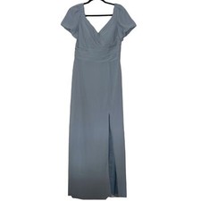 New With Tags JJs House Dusty Blue Long Formal Gown Bridesmade Mother Size 12