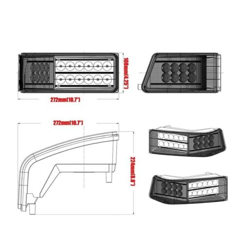 LED Corner Headlight For Case IH MX Series Magnum MX180 MX200 MX210 MX220 MX230 - Picture 12 of 12