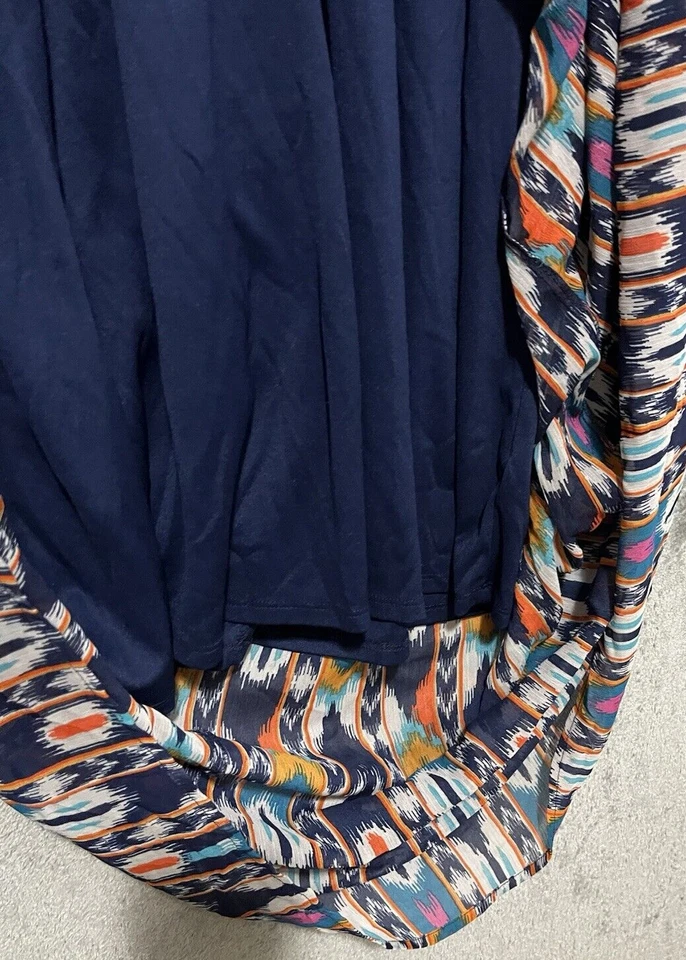 Maxi Vestido Xhilaration XL Crochet Azul Suroeste Sin Mangas Boho Solero Foto 4 de 4