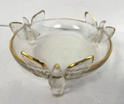 Vintage 1940s Jeannette Depression Glass 3 Footed Toed Eagle Clear Bowl 7 1/4"