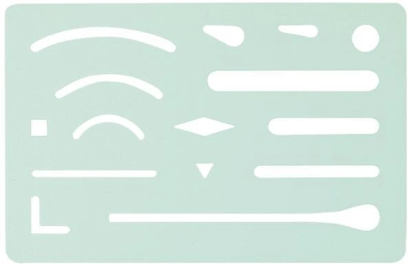 Ecobra Radierschablone Korrekturschablone, dünn, rostfrei, 93 x 60 mm