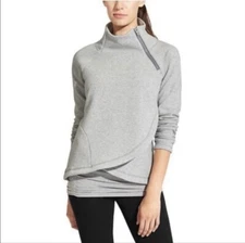 Athleta Size XS Cozy Karma Asym Pullover Sweatshirt Grey Gray Thumbholes 158981