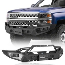 Full Width Steel Front Winch Bumper Wled Lights For Chevy Silverado 1500 14-15 Full Width Steel Front Winch Bumper Wled Lights For Chevy Silverado 1500 14-15