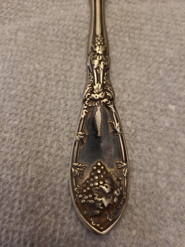 1881 Rogers A1 modello uva placcato argento forchetta brevetto 14 gennaio 1908 antico - Foto 2 di 9