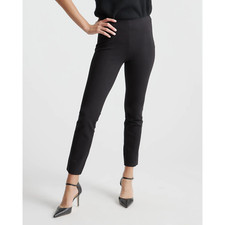 Quince Ultra-Stretch Ponte Pintuck Ankle Pant Black Inseam 27 Small New