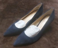 Nine West Women’s S-9 Navy Suede Pumps 2-1/2" Heal New Non-skid Bottom Comfort