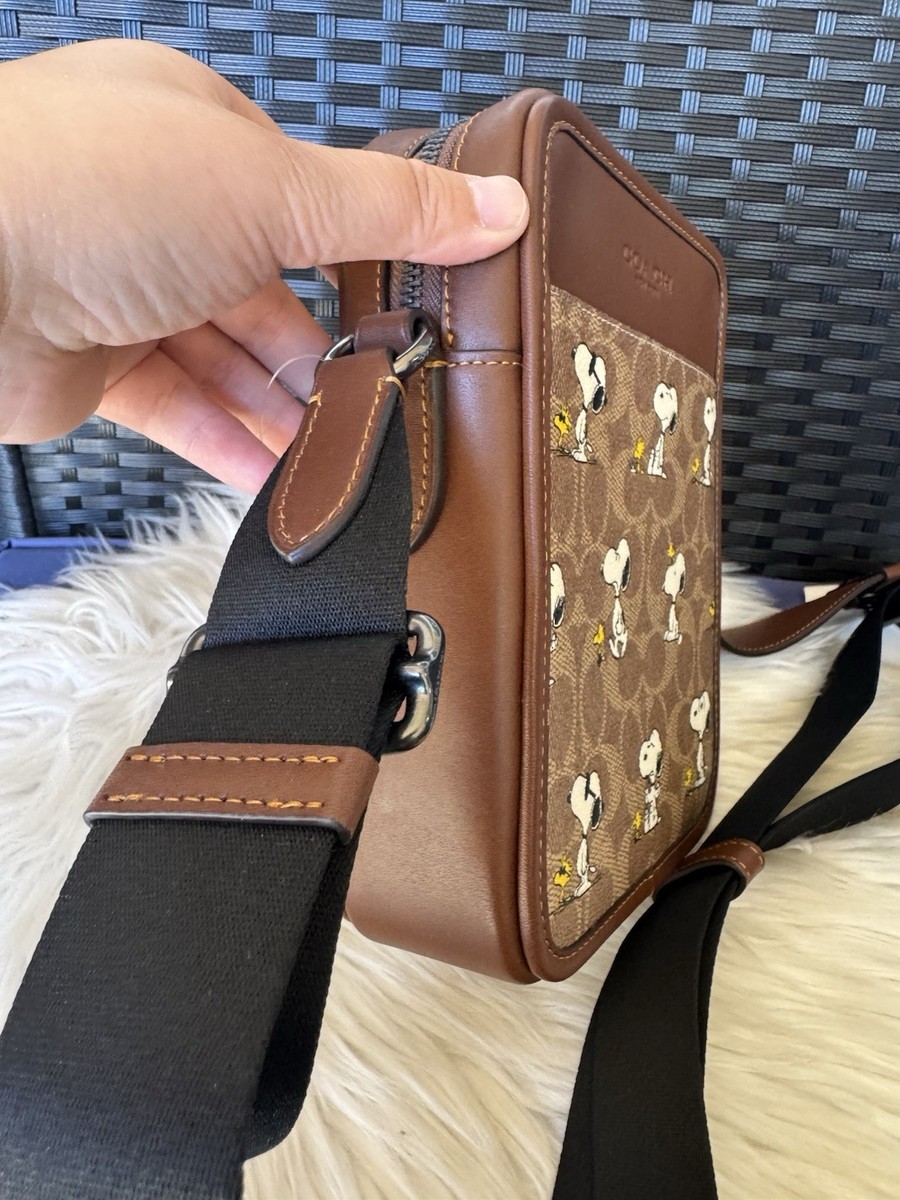 NWT Coach X Peanuts Sullivan Crossbody Bag Signature Canvas Snoopy