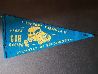 Stock car racing 1960's pennant flag. Spedeworth Formula 2