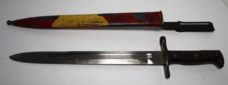 US M1892 1900 Krag Bayonet Spanish American War in Scabbard EXC 11.5"