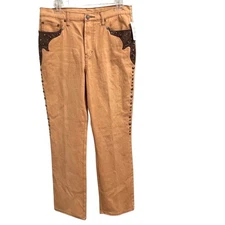 Diane Gilman DG2 Western Style Stretch Jeans Pants Studded Turquoise Cowgirl