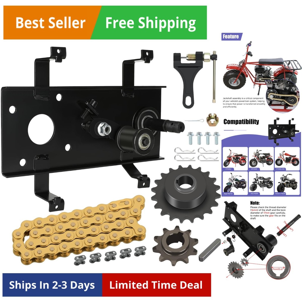 coleman mini bike assembly Mini Bike Jackshaft Assembly Cover Kit Replacement for Coleman CT200U  CT200U-