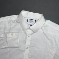 Charles Tyrwhitt Dress Shirt Mens 17.5 34 Solid White Classic Fit Non Iron