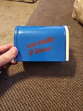 Vtg Ertl  Tin Metal Bob Evans Farms Mailbox Piggy Coin Bank Flag 5.5x4" Lock