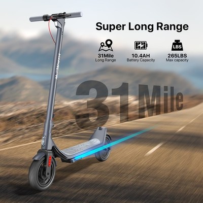 ADULT ELECTRIC SCOOTER 500W 45KM FOLDING E SCOOTER CITY COMMUTER 10'' TIRES W/APP