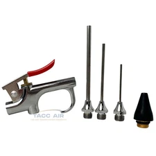 5pc Air Blow Gun Kit Air Compressor Nozzle Rubber Tip Needle Inflation Blower