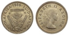 South Africa - 3 Pence 1959 - Elizabeth II, Silver