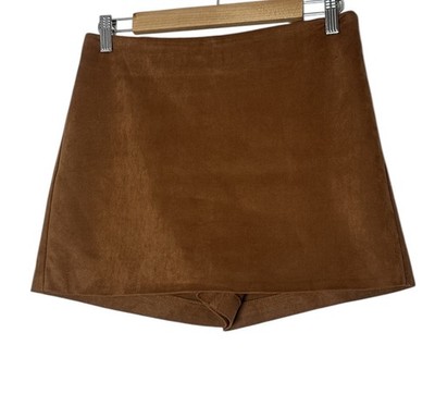 ASTR Faux Suede Mini Skit Skort Women s Small Party Night Out Chic Outdoor