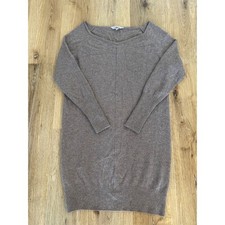 Athleta Cashmere Blend Tunic Sweater Women M Brown Boat Neck Raglan Quiet Luxury