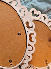 Vintage White faux Rattan Wall Mirrors pair - 9x7 Ornate Wicker Look Oval Accent — photo 6