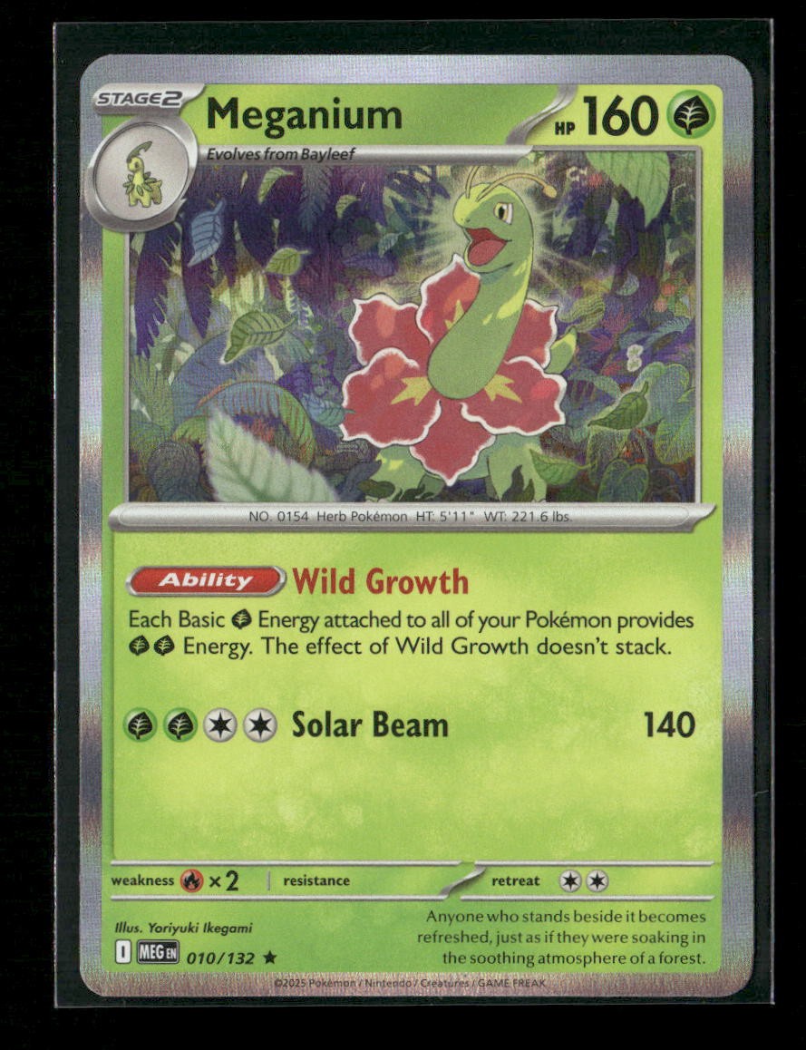 Pokemon Trading Card Game ME01: Mega Evolution Rare Meganium #10 Pokemon Trading Card Game ME01: Mega Evolution Rare Meganium #10