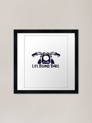 Leben hinter Gittern Motorrad Griff gerahmtes Wandbild Poster Leinwanddruck Bild