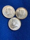 1964 Kennedy 90% Silver half dollars. Lot of 3 CONTAINS OVER 1 OZ OF SILVER.