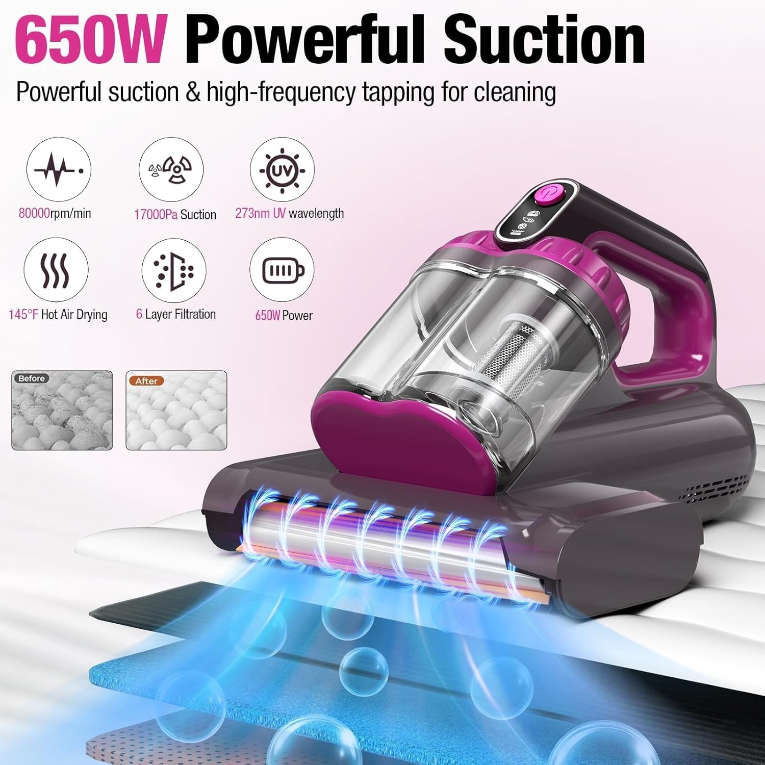 Multi-Functional Mattress Vacuum Cleaner with Powerful Suction & Cleaning Tech