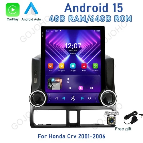 9.7" Android 15 Car Stereo For Honda CRV CR-V 2001-2006 Apple Carplay Radio GPS
