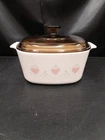 Vintage Corning Ware Forever Yours Hearts A-3-B Casserole Dish w/Pyrex A-9-C Lid