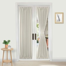 French Door Curtains Rod Pocket Thermal Blackout Curtain for Doors with Gla...