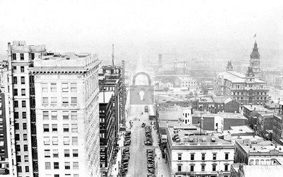 Aerial View Downtown Indianapolis Indiana IN - Reprint