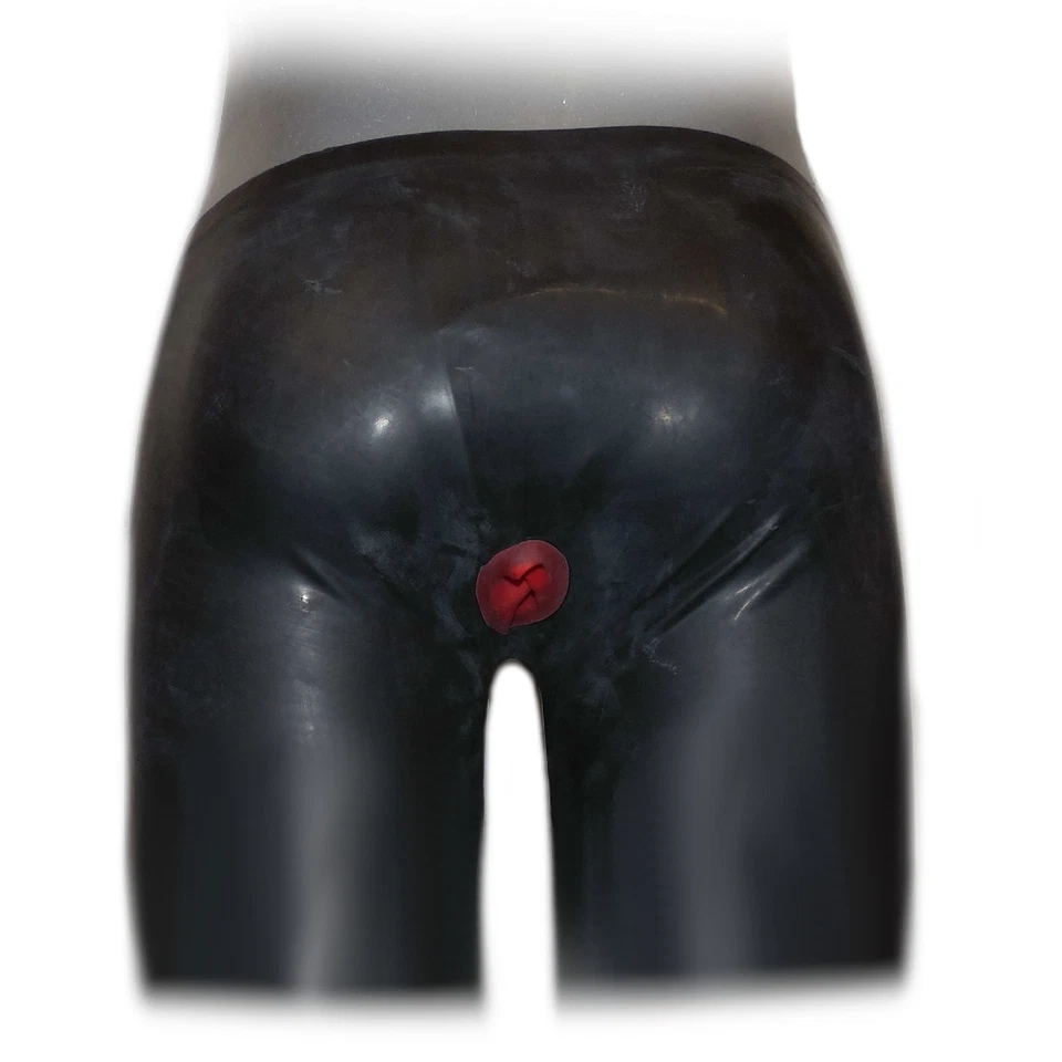 Latex Boxer short mit Reißverschluss und Analkondom 0,4 (3XL) - Bild 3 von 4