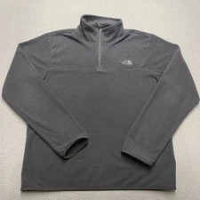 North Face Pullover Mens Medium Black Fleece Quarter Zip Outdoor Jacket Warm