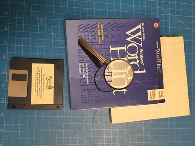 Windows Word Hunt PC Game 1994 Vintage 3.5 Floppy Disk Puzzle Chris Golden Big B