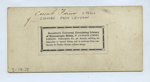 Coombe Farm Croydon Pony & People c1850s Stereoview By Saunders - Picture 2 of 2