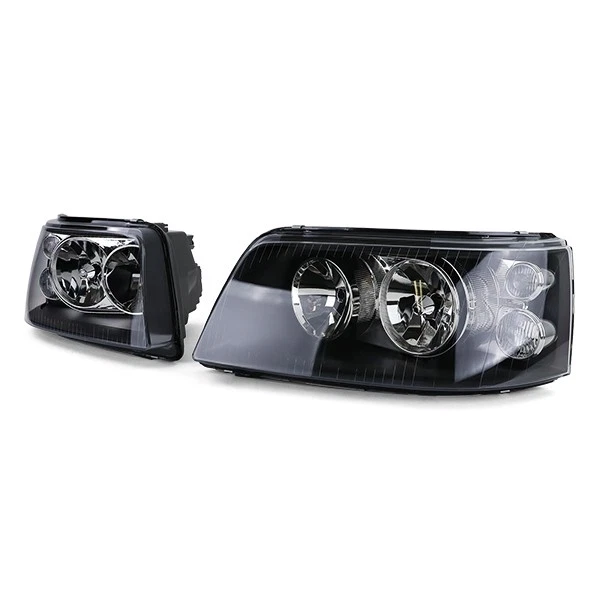 Klarglas H7 H1 Scheinwerfer schwarz mit LWR Motor Paar für VW Bus T5 03-09 - Bild 2 von 4