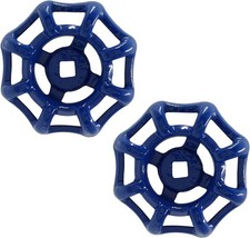 BokWin 2PCS Metal Outside Faucet Round Wheel Handle  6x6mm Water Spigot Blue