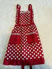 Red & White Polka Dot Bib Apron w/ Pockets, L...