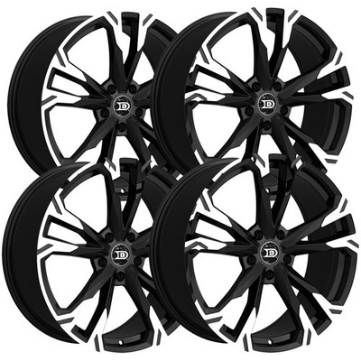 (Set of 4) Drastic DS6 20x8.5 5x4.5'' +35mm Black/Machined Wheels Rims 20'' Inch