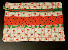 Project Bag WATERMELON cross stitch craft knit needlework storage Handmade 13x18
