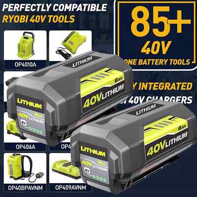 8.0Ah For Ryobi 40V Lithium Battery Charger OP4050 OP4060 OP40261 OP4060 OP4030