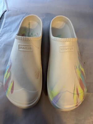 HUNTER White In/Out Bloom Clogs Slip-on Algae Foam Size 12 HUNTER Unisex In/Out Bloom Algae Foam Clog, Shaded White  main image 3