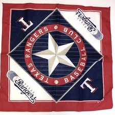 NOS New Vtg 90's MLB Texas Rangers Bandanna 1995 Baseball Team Hankerchief Scarf